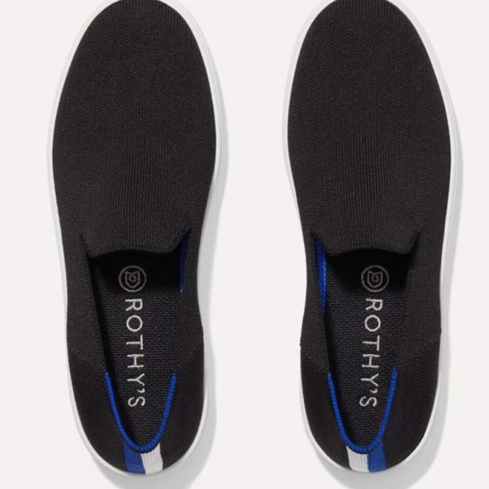 Rothys The Sneaker New in Box Black size 8 Flats Slip Ons Style 006